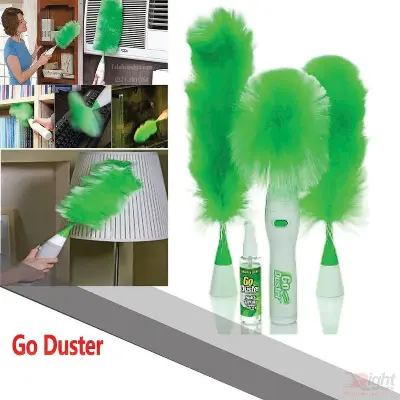 Picture of Electric Feather Spin Home Duster Electronic Motorized Cleaning Brush - Glass Cleaner - glass cleaner - Green