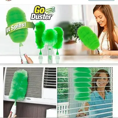 Picture of Electric Feather Spin Home Duster Electronic Motorized Cleaning Brush - Glass Cleaner - glass cleaner - Green