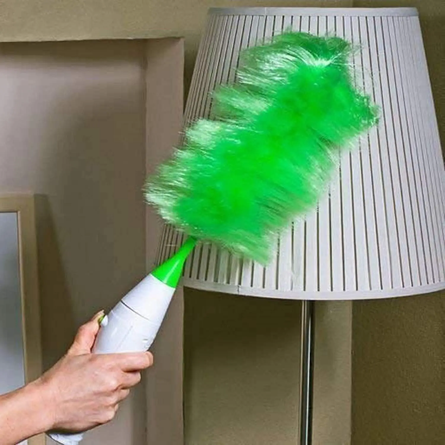 Picture of Electric Feather Spin Home Duster Electronic Motorized Cleaning Brush - Glass Cleaner - glass cleaner - Green