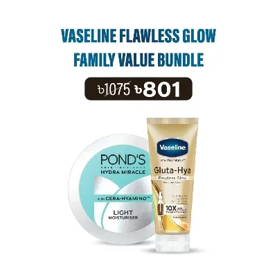 Picture of Vaseline Flawless Glow Family Value Bundle(Flawless Glow 200ml + Pond’s Light Moisturiser 100ml)