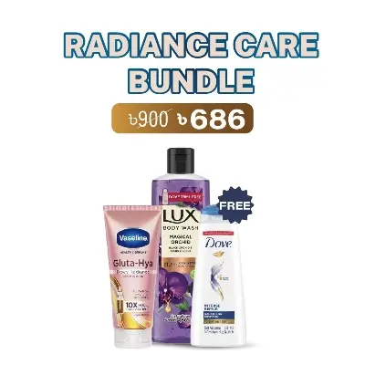 Picture of Radiance Care Bundle (Vaseline Gluta Hya Dewy Radiance Serum in Lotion 200ml + Lux Body Wash Black Orchid 245ml + Dove Shampoo 79ml Free)
