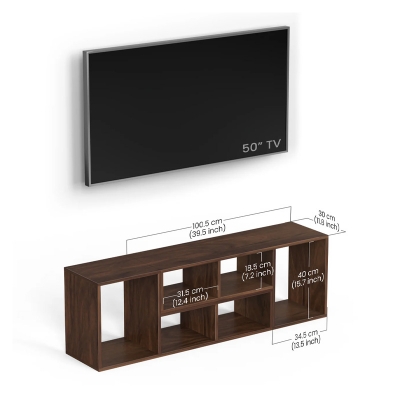 Picture of Petel TV Entertainment Unit/Versatile Adjustable TV Stand & Storage Unit with 6 Compartments & Adjustable Shelves DIY Ideal Upto 65 Inches TV
