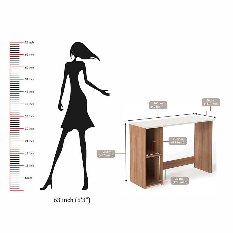 Picture of Mallium Study & Computer Table with Storage Shelve for Home & Office Desk