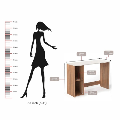 Picture of Mallium Study & Computer Table with Storage Shelve for Home & Office Desk