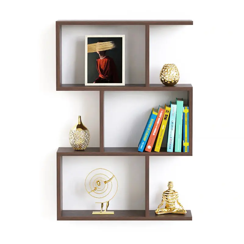 Picture of Maple Wall Shelf Display Rack Wall Mount Display Rack Book Shelf for Home Office Wall Décor