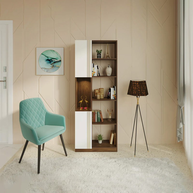 Picture of Orivo Engineering Wood Multipurpose Bookshelf with LED Light, Open Decor wall Display Shelves, Closed Storage cabinet Racks Organizer for Living Room Bedroom Office Home