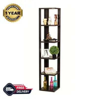 Picture of Albert Corner Shelf Rack Organizer with Shelves for Décor Display, Floor Standing Display Rack for Home Office Library