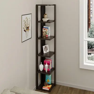 Picture of Albert Corner Shelf Rack Organizer with Shelves for Décor Display, Floor Standing Display Rack for Home Office Library