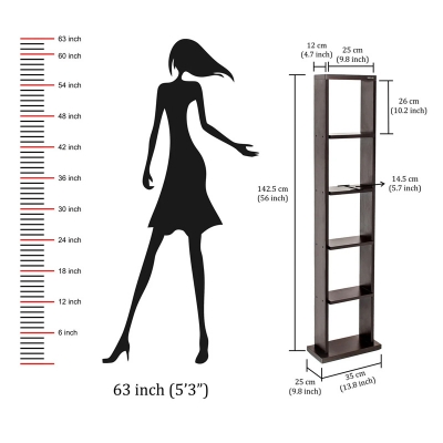 Picture of Walten Book Shelf Display  Rack Organizer with Shelves for Décor Display, Floor Standing Display Rack for Home Office Library