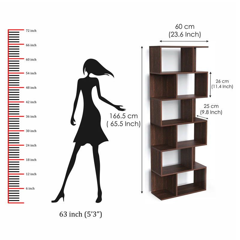 Picture of Crosbon BookShelf Book Rack Organizer with Shelves for Décor Display, Floor Standing Display Rack for Home Office Library