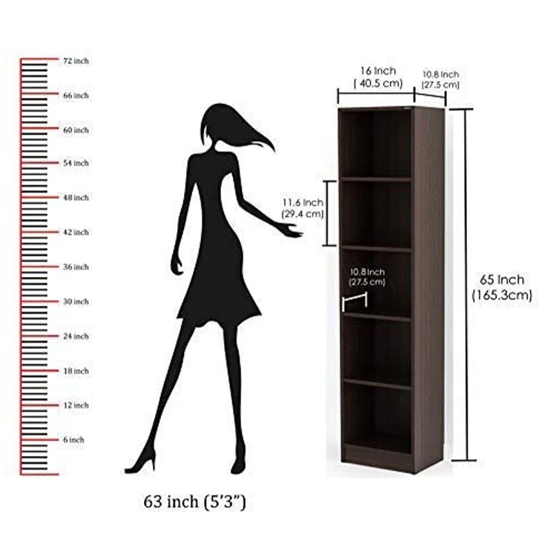 Picture of Alex 5 Tier Bookshelf, Book Rack Organizer with Shelves for Décor Display, Floor Standing Display Rack for Home Office Library