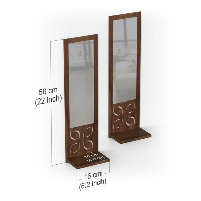 Picture of Promys Wall Hanging Engineered Wooden & Mirror Wall Art Shelve for Living Room, Bedroom, Office for Home,