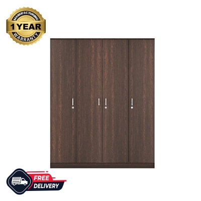 Picture of Maltein 4 Door Wardrobe/Clothes Storage Rack Organizer Almirah Cupboard Cabinet with Shelves and Cloth Hanger for Bedroom Home Furniture