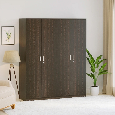 Picture of Maltein 4 Door Wardrobe/Clothes Storage Rack Organizer Almirah Cupboard Cabinet with Shelves and Cloth Hanger for Bedroom Home Furniture