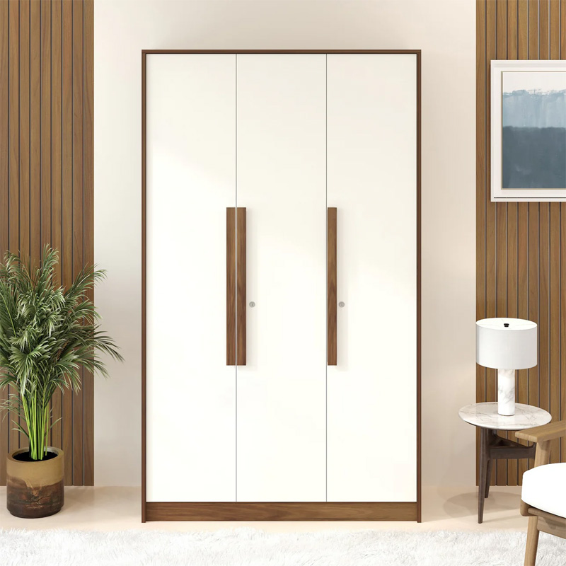 Picture of Maltein 3 Door Wardrobe/Clothes Storage Rack Organizer Almirah Cupboard Cabinet with Shelves and Cloth Hanger for Bedroom Home Furniture