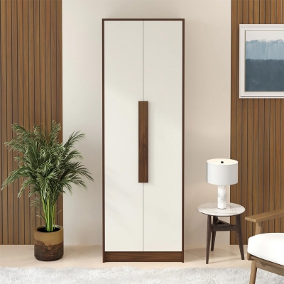 Picture of Maltein Mini Engineered Wood 2 Door Wardrobe/Clothes Storage Rack Organizer Almirah Cupboard with Shelves for Bedroom Home Furniture