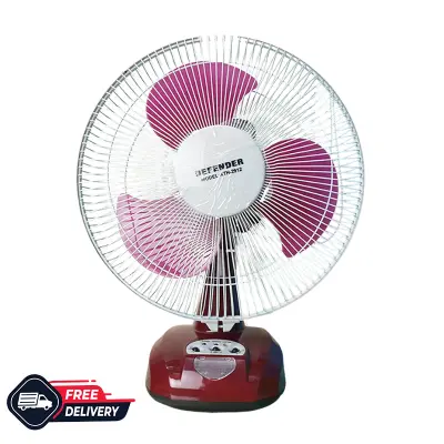 Picture of Defender 12" Rechargeable AC/DC Fan  with LED Multi-Function Maroon (KN-2912)