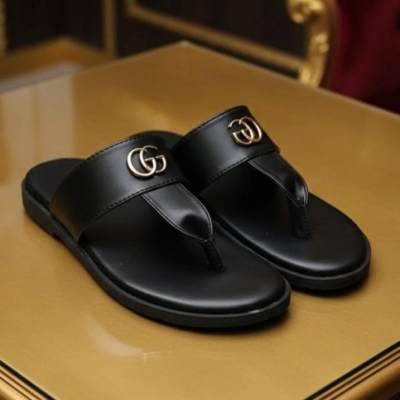 Picture of Men’s Premium Black Toe-Post Slide Sandals
