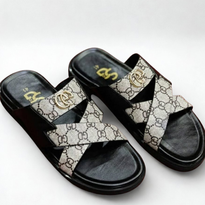 Picture of Lumiere & Leather I.N. Cross-Strap Slides – Monogram Stealth