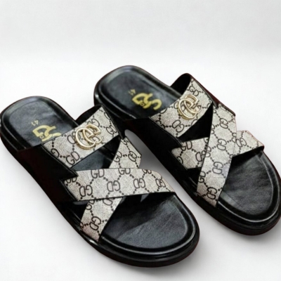 Picture of Lumiere & Leather I.N. Cross-Strap Slides – Monogram Stealth