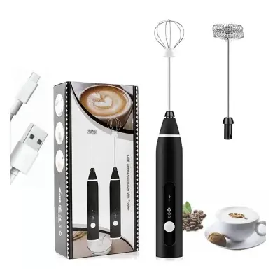 Picture of Rechargeable Handheld 3-Speed Adjustable For Latte Coffee mixer 2 in 1Milk Frother