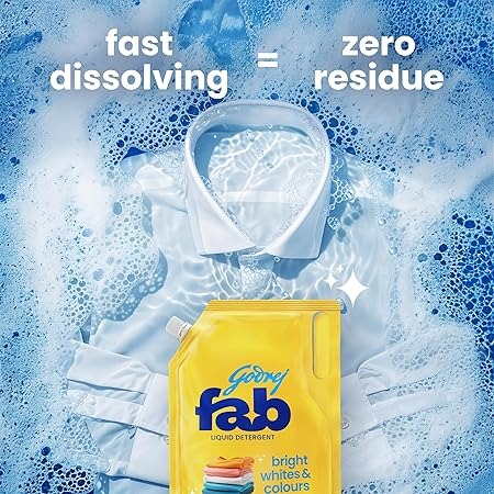 Picture of Fab Liquid Detergent Pouch for Machine & Hand Wash - 1 LTR