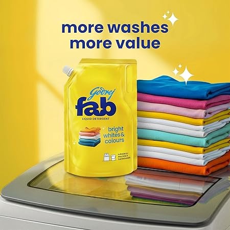 Picture of Fab Liquid Detergent Pouch for Machine & Hand Wash - 1 LTR