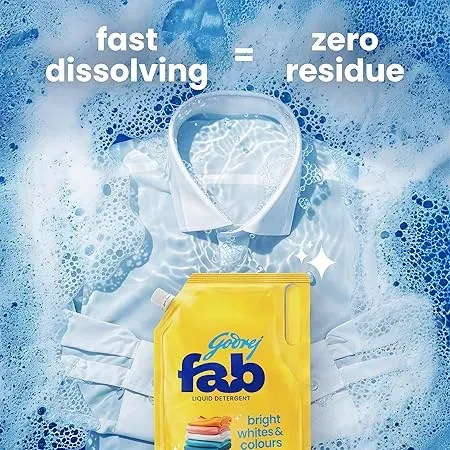 Picture of Fab Liquid Detergent Pouch for Machine & Hand Wash - 1 LTR