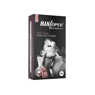Picture of Manforce Xotic Chocolate Flavoured 342 Dotted Condom - 10pcs Pack(India)