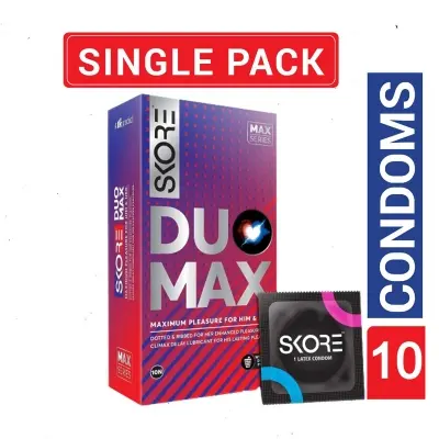 Picture of Skore Duo Max Condom 10pcs Premium Condoms for Him & Her Dotted & Long Lasting Condom | India