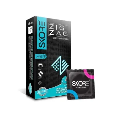 Picture of Skore ZigZag Dotted & Ribbed Condoms 10's Pack