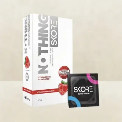 Picture of Skore Nothing Thinnest Strawberry Flavored Condoms 10pcs Pack