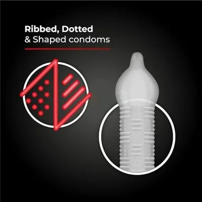 Picture of Skore Timeless Climax Delay Dotted & Ribbed Condom - 10's Pack