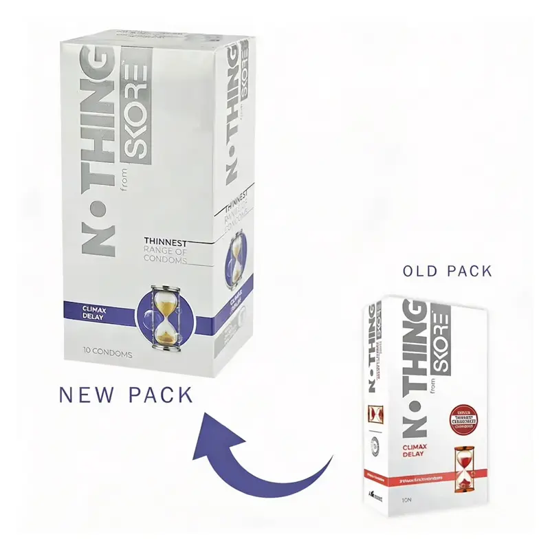 Picture of Skore Nothing Thinnest Climax Delay Flavoured Condoms 10's Pack