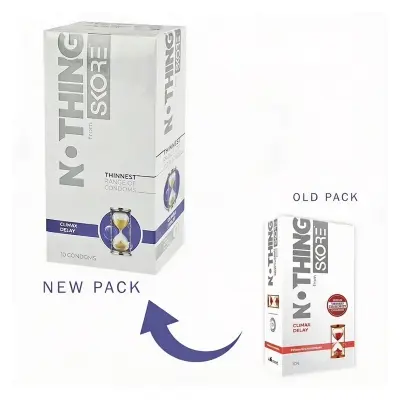Picture of Skore Nothing Thinnest Climax Delay Flavoured Condoms 10's Pack