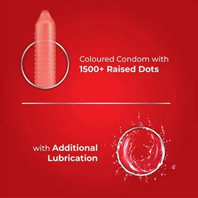 Picture of Skore NOT OUT Climax Delay With Raised & 1500 Dots Plus with Additional Lubrication Condoms Single Pack 1x10= 10pcs