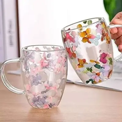 Picture of Double Wall Flowers Mugs -Multicolor
