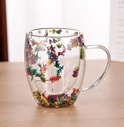 Picture of Double Wall Flowers Mugs -Multicolor
