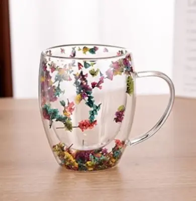 Picture of Double Wall Flowers Mugs -Multicolor