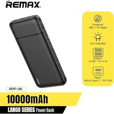 Picture of Remax RPP-96 10000mAh Lango Series Power Bank -Black