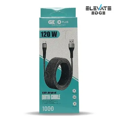 Picture of GEEOO Plus 120W Type-C Charging Data Cable. -Black