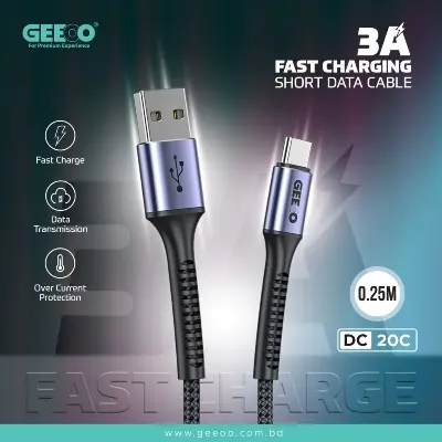 Picture of GEEOO Plus 120W Type-C Charging Data Cable. -Black