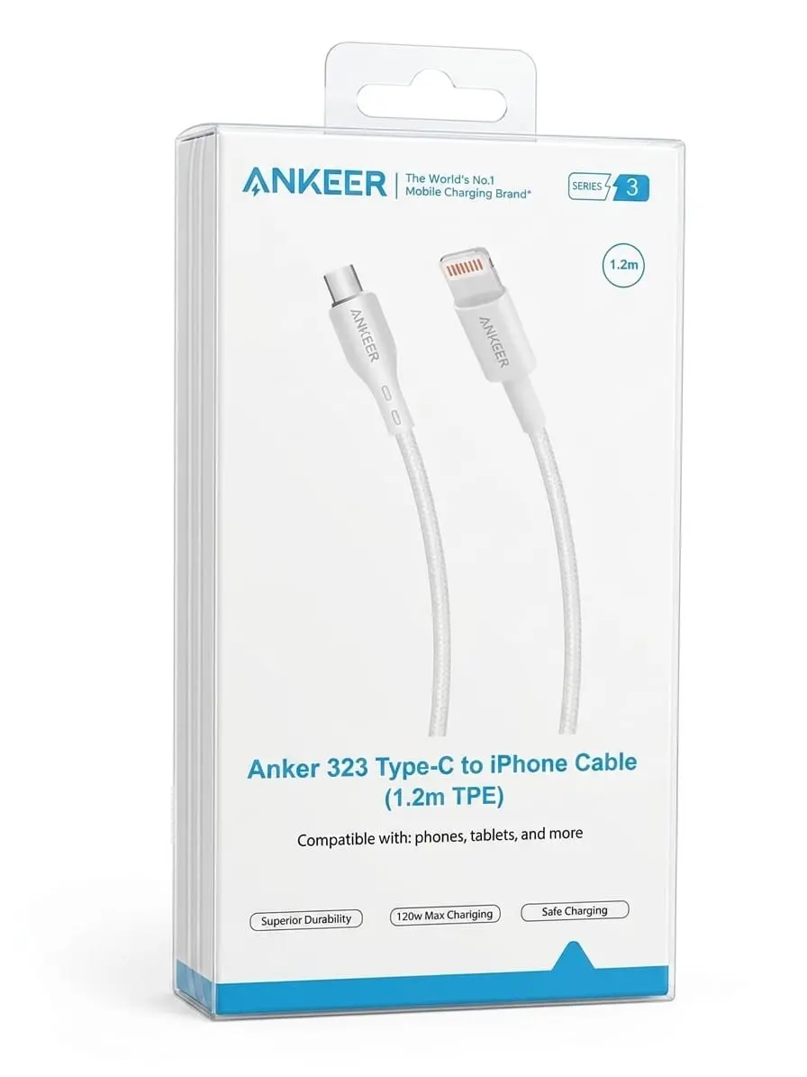 Picture of Ankeer brand 322& 323 Type-C to Type-C & iphone cable -White