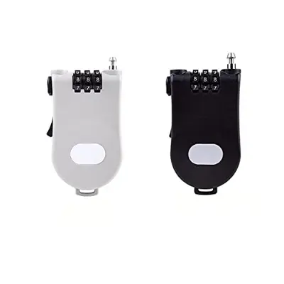 Picture of Anti theft lock,Bike Combination Cable Code Lock Extendable Wire Luggage Bicycle Rock Password 3 Padlock Bike Chain Lock -White