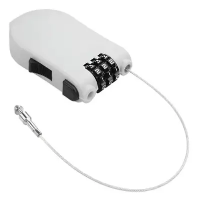 Picture of Anti theft lock,Bike Combination Cable Code Lock Extendable Wire Luggage Bicycle Rock Password 3 Padlock Bike Chain Lock -White