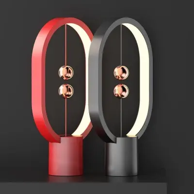 Picture of GROWTH TANK Touch Balance Lamp Mid-air Switch Nightstand Lamp Rechargered Bedside LED Light Eye-Care for Bedroom Home Study Room -Red