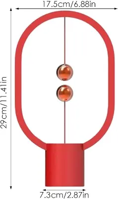 Picture of GROWTH TANK Touch Balance Lamp Mid-air Switch Nightstand Lamp Rechargered Bedside LED Light Eye-Care for Bedroom Home Study Room -Red