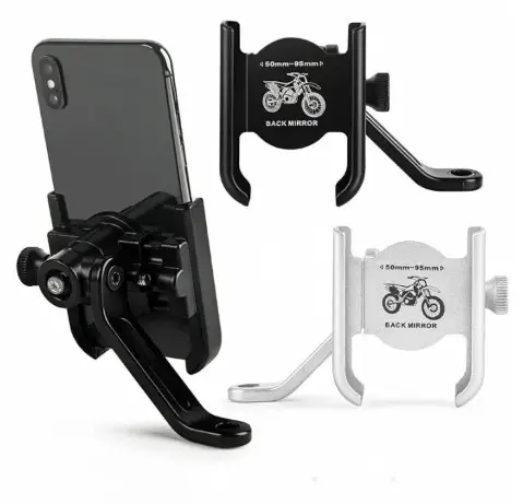 Picture of High Quality Aluminum Alloy Metal bike Motorcycle Mobile Phone Bracket Mobile Phone Holder 03-H1 -Black