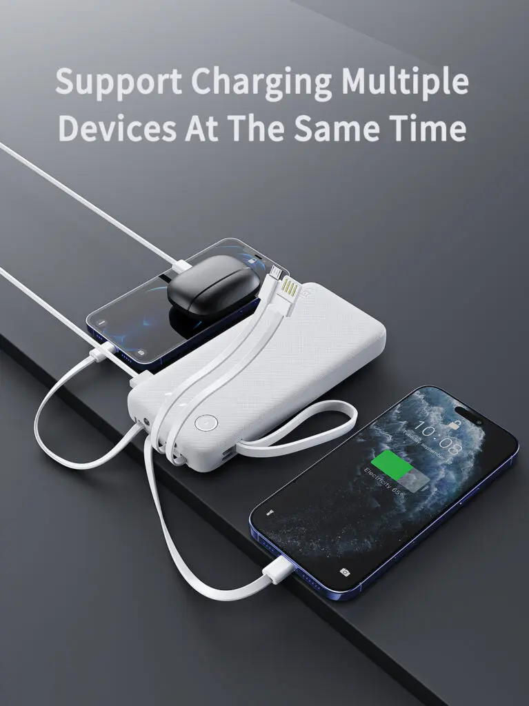 Picture of Ven-Dens VD-PB060 10000mAh 22.5w Power Bank – Built-in Charging Cable  High-Quality Battery -Black