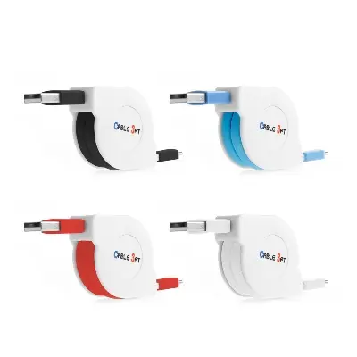 Picture of USB To Type C Data Cable 10W Anti-winding Cord Telescoping Cable 1m/3.3ft For Phones Tablets & More -Blue